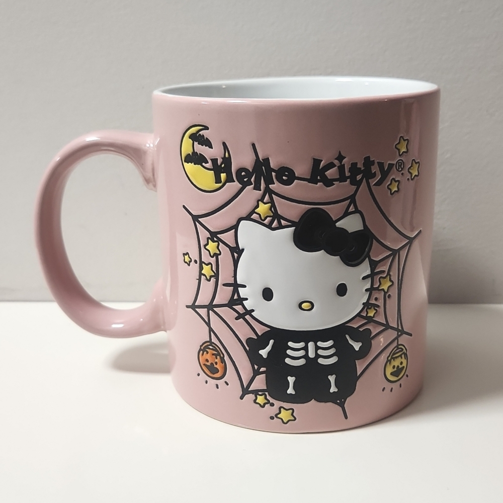 New Hello Kitty Skeleton Halloween Pink Ceramic Mug (20oz)